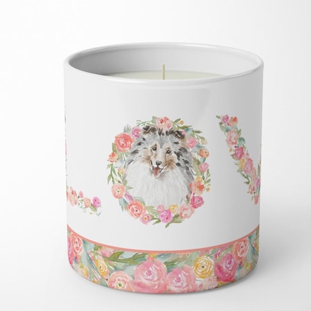 Carolines Treasures 3.75 x 3.25 in. Unisex Sheltie No.9 Love 10 oz Decorative Soy Candle WDK4492CDL